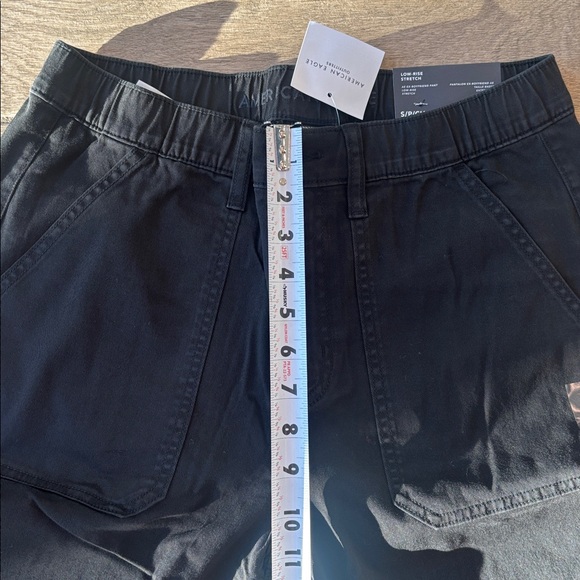 American Eagle Women’s Stretch Low-Rise Baggy Utility Pants Small Onyx Black - Picture 8 of 10